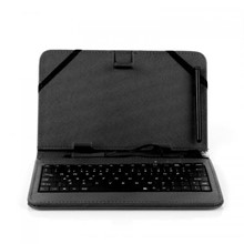 Dark 7" Tablet Uyumlu Türkçe USB Klavyeli Ajanda Tipi Deri Siyah Kılıf ve Stant - 1