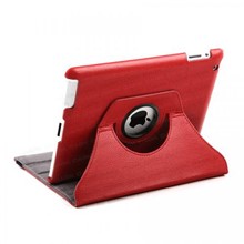 Dark i-Flip Kırmızı iPad2/3/4 için 360 Derece Hareketli Yatay / Dikey 3 Kademeli Stand ve Deri Kılıf  - 1